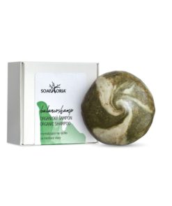 Tuhý šampón BalancoShamp na mastné vlasy, s panthenolom a ílom, prírodné mydlo na vlasy s ricínovým olejom a zeleným ílom s bylinkami.