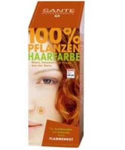 Prášková farba na vlasy ohnivo červená - prírodná farba na vlasy, ktorá vlasy neničí, ale vyživuje, farbí a chráni. Vytvára ochranný film na vlasoch,