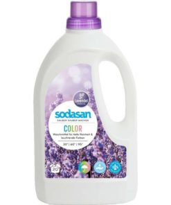 Eko prací gel COLOR Levanduľa - tekutý prací prostriedok SODASAN na farebné prádlo s BIO esenciálnymi olejmi. EKO pranie. Nízka spotreba