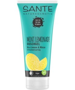 BIO sprchový gél Mentolová lemonáda, vegánska kozmetika. Revitalizuje a navonia pokožku úžasnou sviežou citrusovou vôňou. Bio kozmetika na telo
