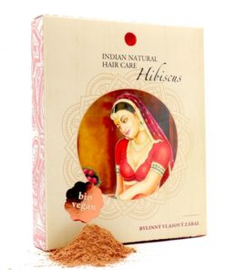 Hibiscus vlasový zábal z ibišteka. Vegánska prírodná kozmetika. Bojuje proti vypadávaniu vlasov a spomaľuje šedivenie vlasov