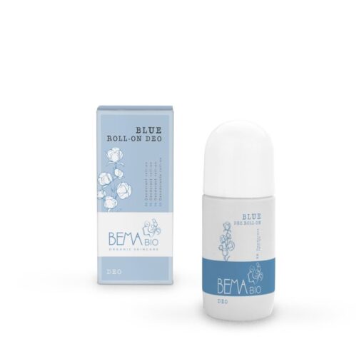 BIO deodorant roll-on Blue pre ženy bez hliníka, bez parabénov. Poskytuje pokožke dlhotrvajúcu ochranu proti vzniku zápachu bez podráždenia.