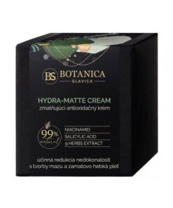 Hydra matte ľahký antioxidačný krém Botanica Slavica normalizuje tvorbu kožného mazu, vyrovnáva pH pleti a neupcháva póry, hydratuje,