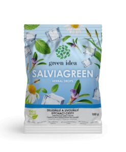 SALVIAgreen Herbal Drops upokojujú dýchacie cesty a proti zápachu z úst. Zmes s mätovým a eukalyptovým olejom pri škriabaní v krku.